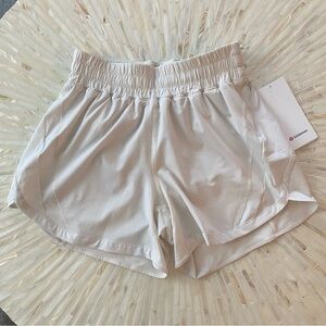NWT Lululemon Track That High-Rise Short Lined 5” - Light Ivory, Size 8